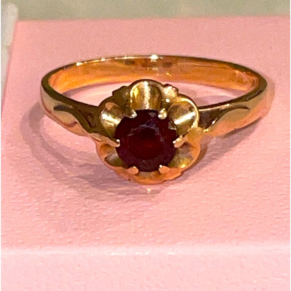 WWII Gold Garnet Ring Rare
